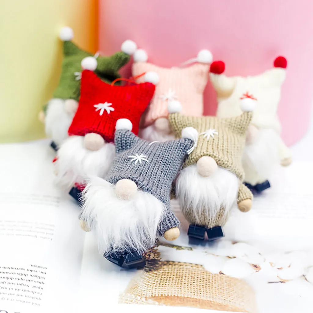 Christmas Long Legged Swedish Santa Gnome Plush Doll Ornament Handmade Elf Toys Holiday Home Party Decor Kids Gift#25