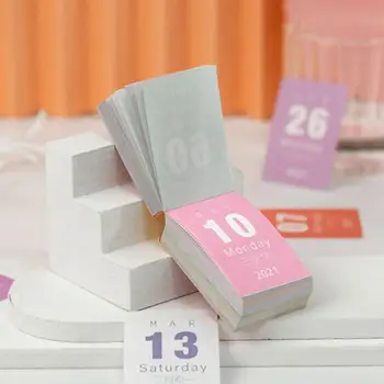 

365 Days Mini Annual Calendar Simple Retro Small Calendar Journal Decoration Collage Stickers Supplies Material School V5A0