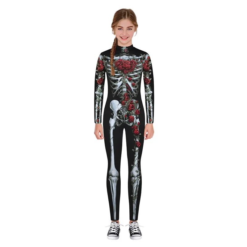 LEAPPAREL, Детский комбинезон с изображением черепа, с 3D принтом, новинка, Детский костюм для мальчиков для косплея, вечерние набор комбинезончиков для девочек