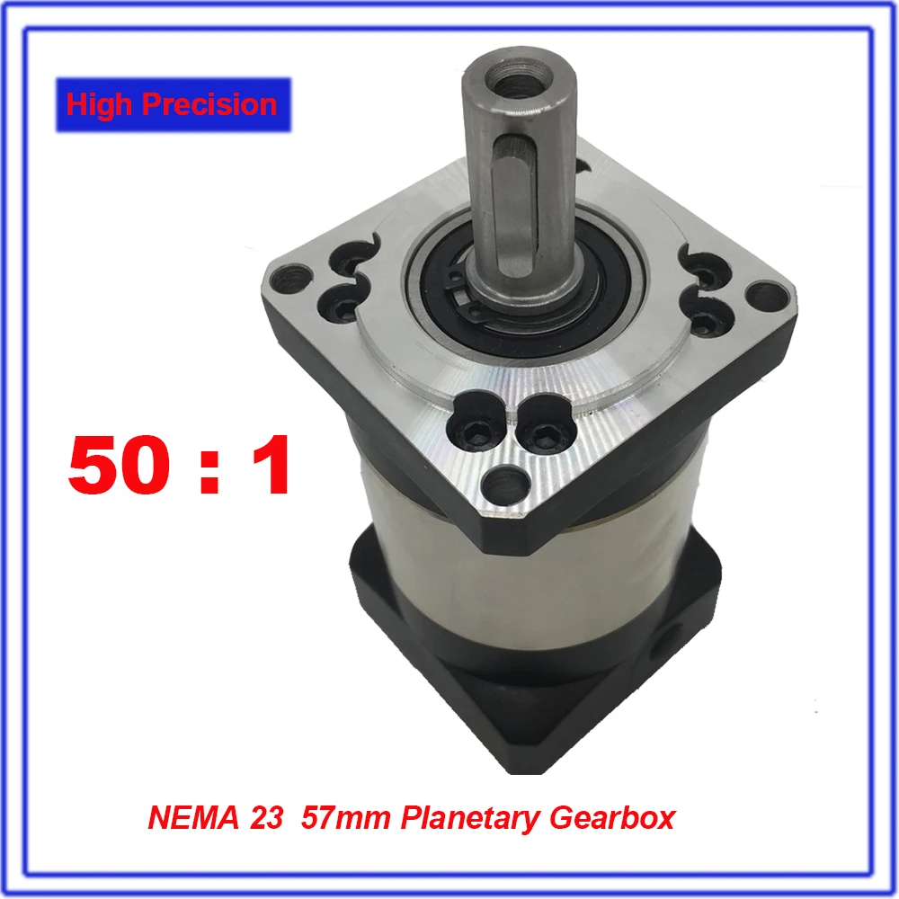 50:1 NEMA23 57 мм соотношение 50 планетарный редуктор 12Arcmin 8 Высокоточный для машинки