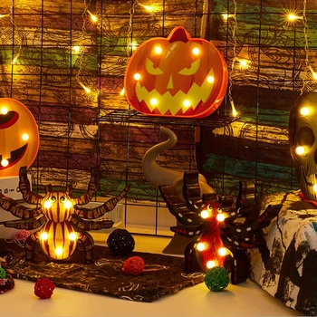 

Halloween Spider Bat Pumpkin Ghost Skull LED Light Lamp Party Indoor Table Decor