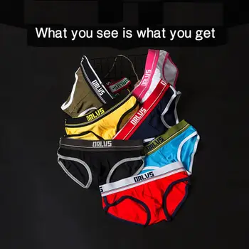 

2019 Sexy Men Underwear Briefs Gay Bikini Brief Men Cotton Letter Print Underwear Underpants Lingerie