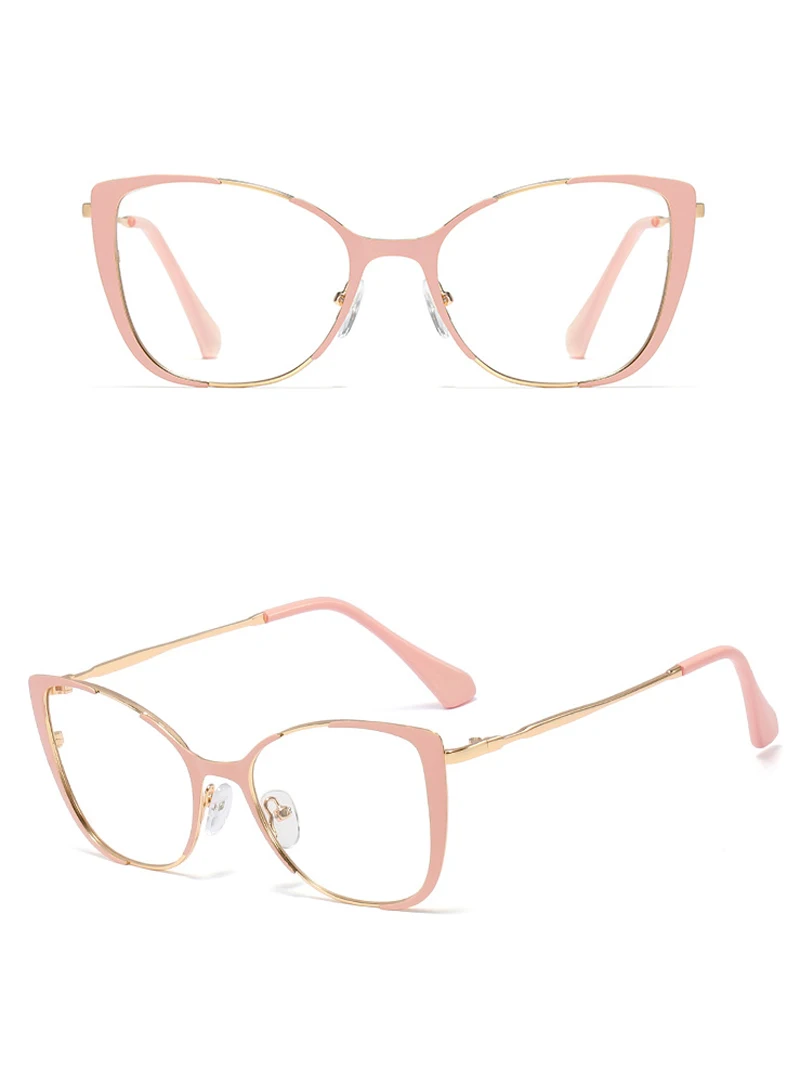 Peekaboo ретро очки кошачий глаз оправа для женщин Оптические женские подарочные товары прозрачные линзы металлические оправы для очков женские украшения