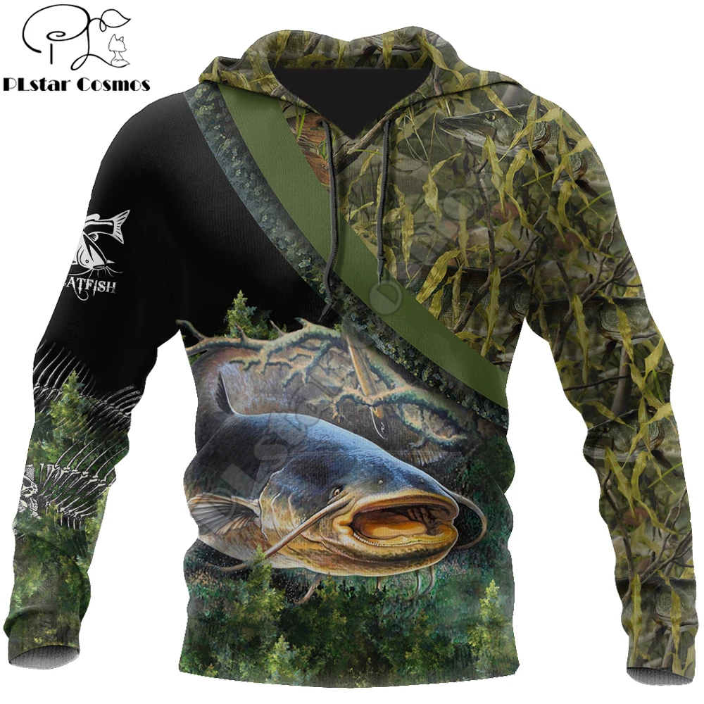 Pesca de bagre reaper camo 3D impreso para hombre con capucha Harajuku Streetwear Jersey otoño Unisex chaqueta Casual chándales DW0172