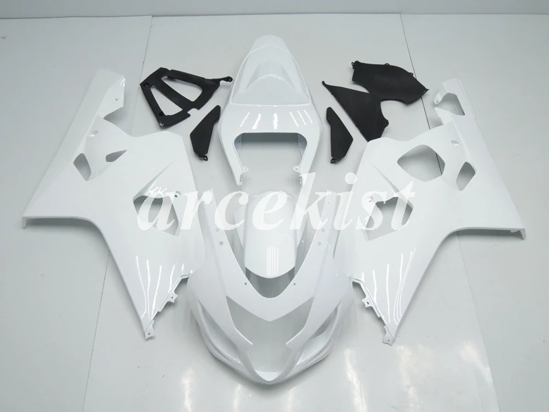 

New ABS Motorcycle Injection Full Fairings Kit Fit for Suzuki GSX-R600 GSX-R750 K4 2004 2005 04 05 Bodywork set white glossy