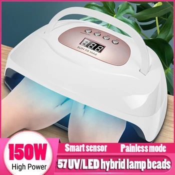

150W Nail Dryer Nail Light SUN UV LED Gel Gel Ice Polish Lamp Smart LED Quick-Drying Induction Nail Lamp Nail Manicure Tools