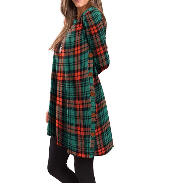 Plaid Красное новогоднее платье женское на год гирлс платья+для девочек недорогие платье черных блестящее нарядные платья женские туники зима теплые платья больших размеров - Цвет: Plaid