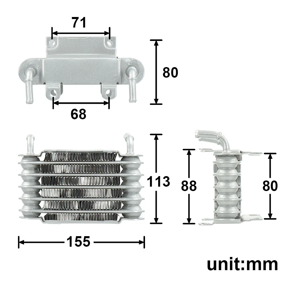 Radiatore olio combustibile per motori piccoli benzina diesel universale per auto da corsa in alluminio da 8 mm - Image 2