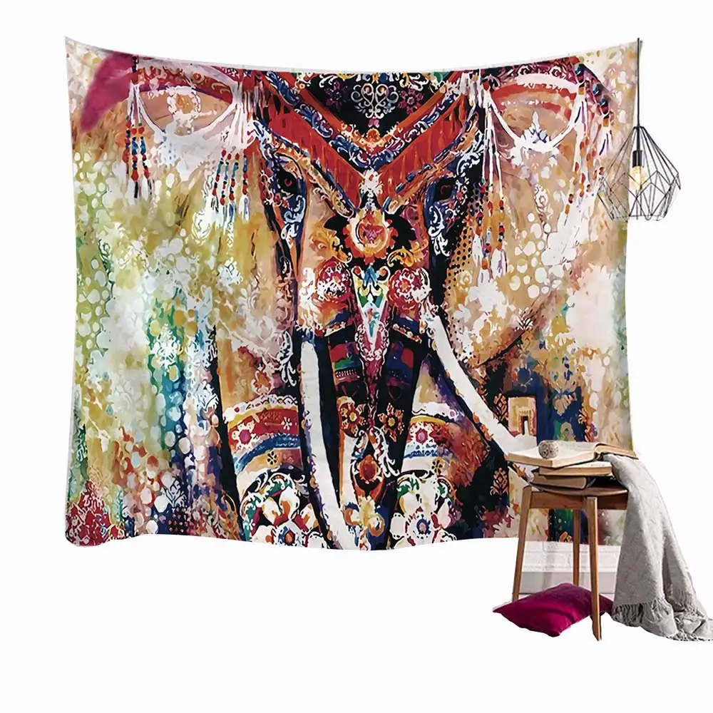 Elephant 3D Cute Animal Tapestry Polyester Fabric Blanket Art