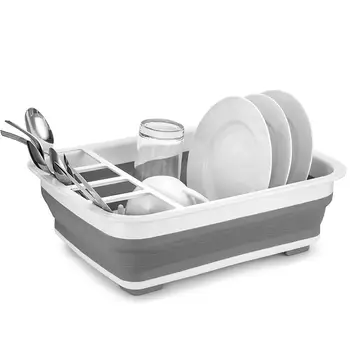 

Foldable Dish Rack Kitchen Storage Holder Drainer Bowl Tableware Plate Portable Drying Rack Home Shelf Dinnerware Organizer