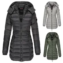 

Cotton Padded Jacket Casual Comfy Solid Color Pockets Quilted Coat for Outdoor Autumn Outwear Winter Jacket
