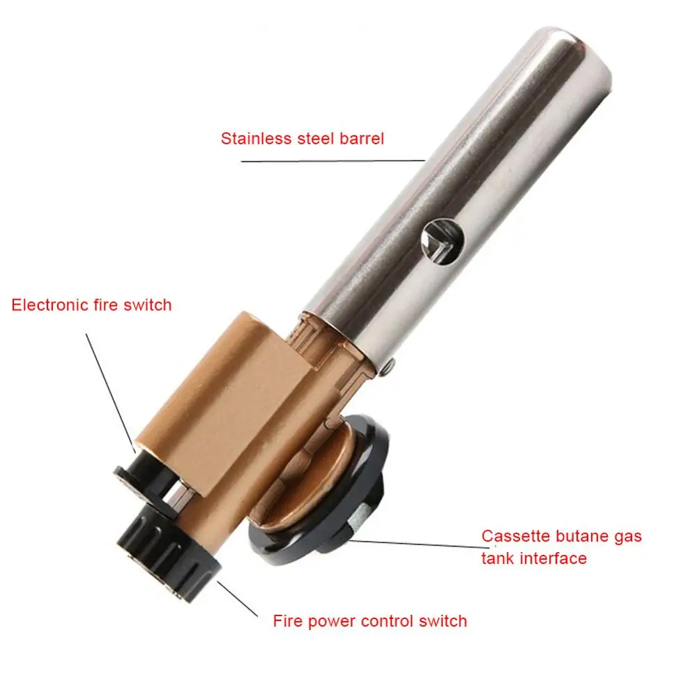

Flamethrower Gas Welding Torch Welding BBQ Camping Outdoor Hiking Fire Flame Gun Butane Automatic Ignition Baking