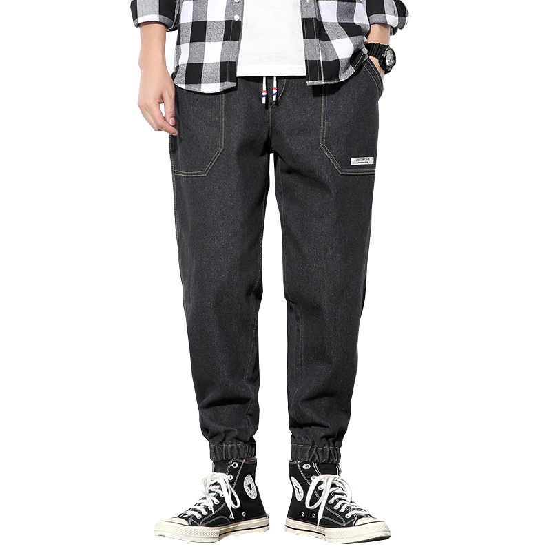 Дропшиппинг, осенние мужские штаны с карманами, Harajuku, уличная одежда, джинсовые штаны, мужские льняные брюки-карго, мужские спортивные штаны