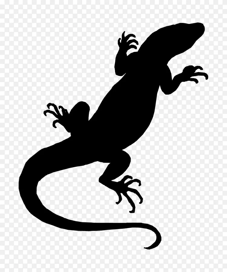 爬行动物剪贴画剪影线