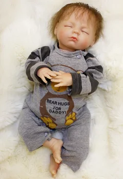 

18 Inch Vinyl Reborn Baby Dolls Kids Childhood Accompany Lifelike Newborn Babe Adorable Gifts Toys for Girls 2020 New Design