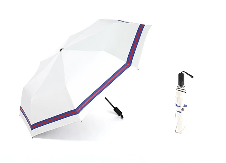 Hipster Stripes Umbrella Three Fold Vinyl Umbrella Sun-resistant UV-Protection Parasol South Korea Women's Personalized& Creati