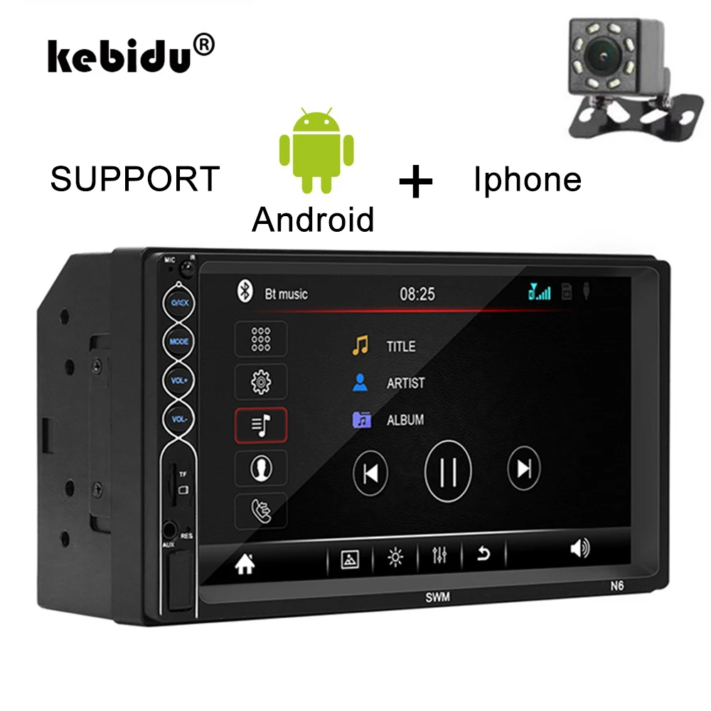 Автомагнитола Kebidu мультимедийная стерео-система 2 Din на Android IOS 12 В С FM-радио Bluetooth