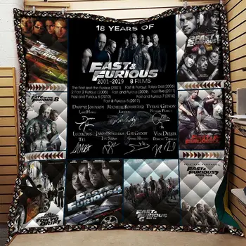

Dropshipping Fast & Furious Printed Summer Quilt Blanket for bed Twin Full Queen Super King Size Comforter Customize Bedspread