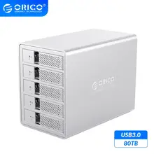 ORICO 95 Series 5 Bay 3.5  SATA to USB3.0 HDD Docking Station Support 80TB UASP Add 150W Internal Power Aluminum SSD HDD Case