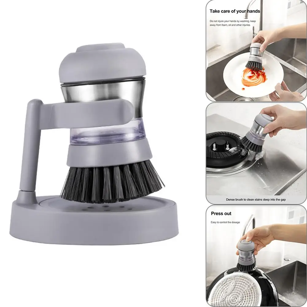 

2020 New Household Kitchen Washing Utensils Pot Dish Brush with Liquid Washing Soap Dispenser Pot Brush Dish Brush Cleaning