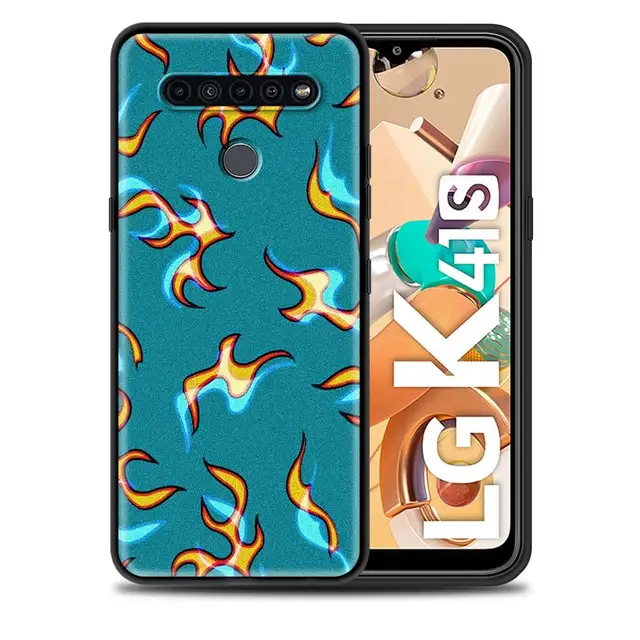 Fashion Flame Pattern Black Case for LG K41s K40s K50s K51s G6 G7 G8 ThinQ K31 K42 K52 K62 K71 Soft Silicone Phone Cover B02