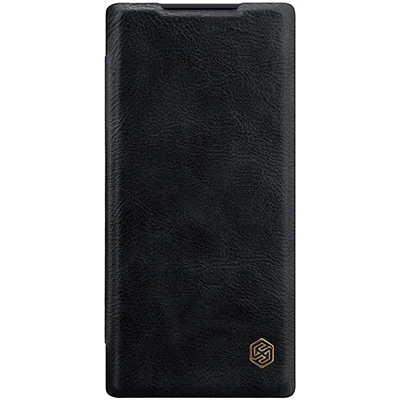 Чехол для samsung Note 10 Plus Nillkin QIN защитный флип-чехол кожаный чехол для samsung Galaxy Note 10/Note 10+ 5G - Цвет: Черный