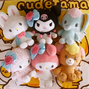 

12CM Melody kuromi Rabbit Cartoon Plush Dolls Key Chain Doll Keyring Key Holder Pendant Unisex Gifts NEW