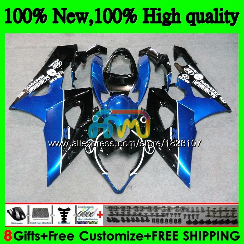 Корпус для SUZUKI GSXR-1000 GSX R1000 GSXR 1000 CC 05 06 42BS. 121 GSX-R1000 1000CC 05 06 K5 GSXR1000 2005 2006 цвет синий, черный; большие размеры обтекатель