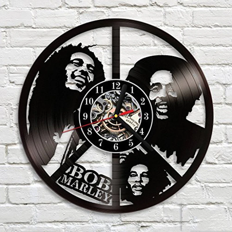 Настенные 3d часы Bob Marley для гостиной Классические винтажные виниловые с записью