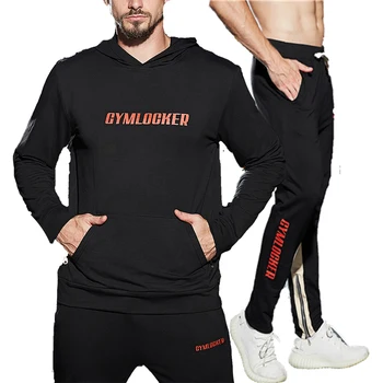 

2019 sportswear men's autumn and winter fashion fitness bodybuilding men's jogging casual hoodies + drawstring sweatpants M-2XL