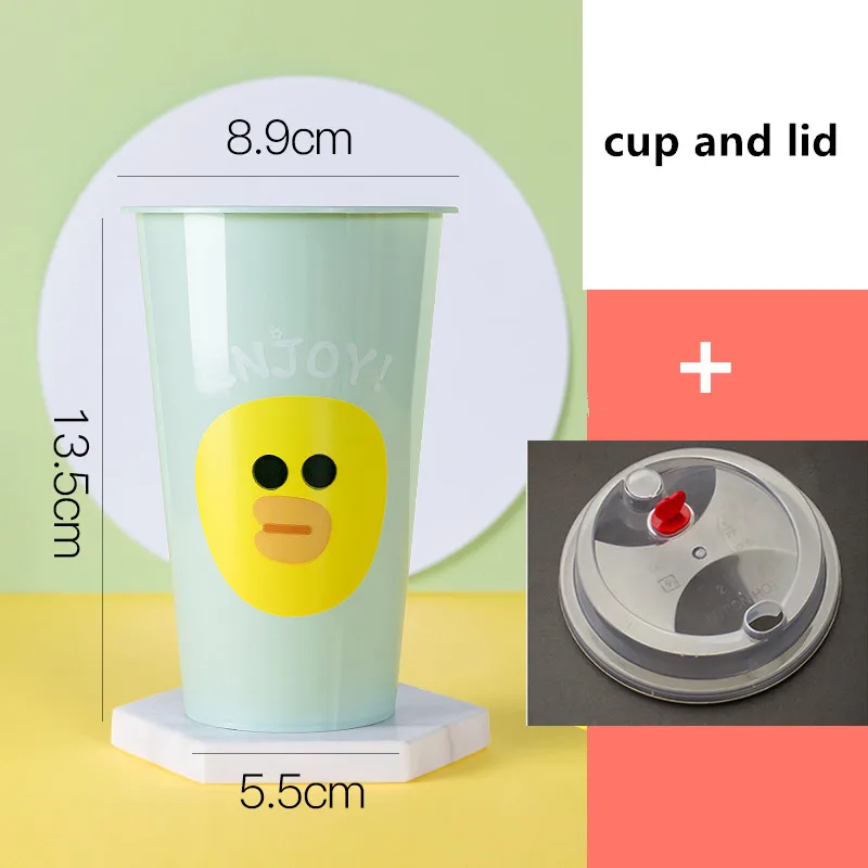 cup and lid3 50 шт., 90 калибр, плотная цветная Одноразовая чашка для чая, 500 мл напиток сок, кофе, пластиковые чашки, вечерние, на день рождения, стакан с рисунком - Цвет: cup and lid3