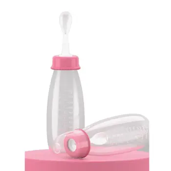 

Baby Toddle Feeding Bottle Training Rice Spoon Cereal Food Supplement Feeder GXMB