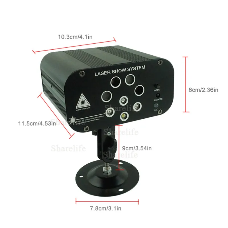 Sharelife 128 RG лазерный проектор гобо светильник смешанный RGBW светодиодный с эффектом дистанционного управления DJ вечерние для дома Gig