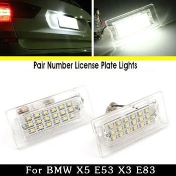 

2pcs Error Free LED License Plate Light 50000 MCD Super White Low Power Consumption Lamp 12V For BMW X5 E53 X3 E83 03-09