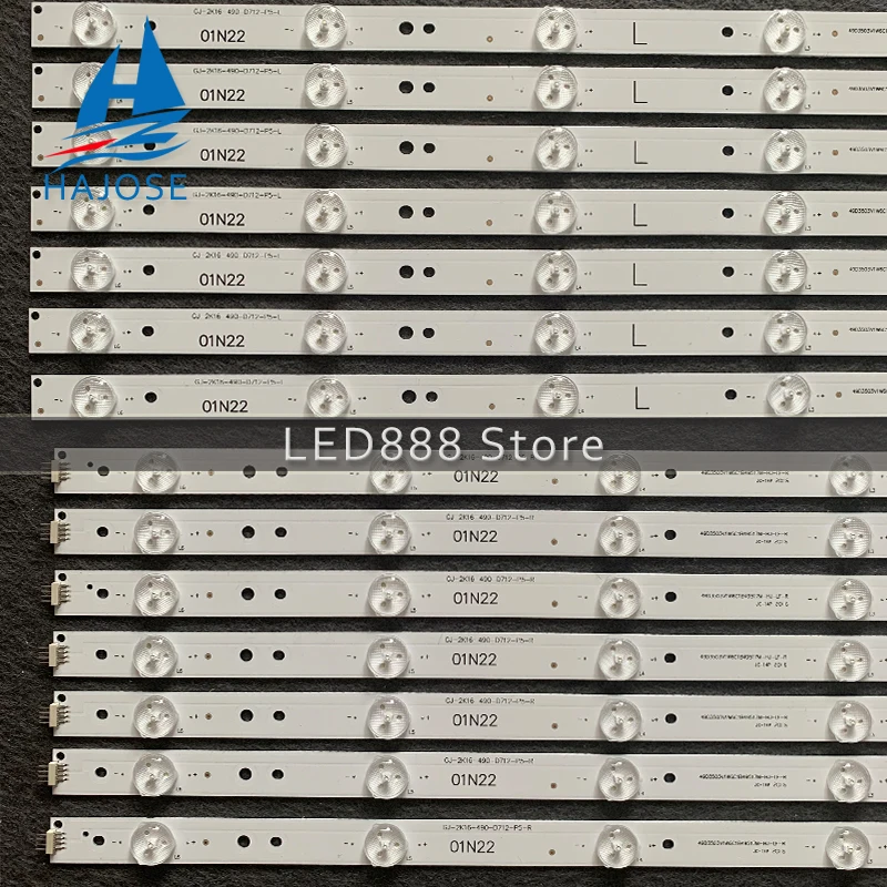 LED backlight strip 6+6leds GJ-2K16-490-D712-P5-L+R for Phi lips 49'' 49PUS6401 49PUS6501 49PUH6101 49PUS6561/12 49PUS6101/12 samsung tv led backlight