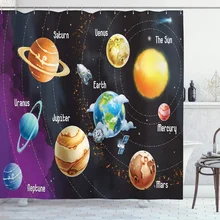 

Universe Galaxy Shower Curtain 3D Psychedelic Starry Space Planets Pattern Waterproof Bath Curtains Bathroom Home Decor Screen