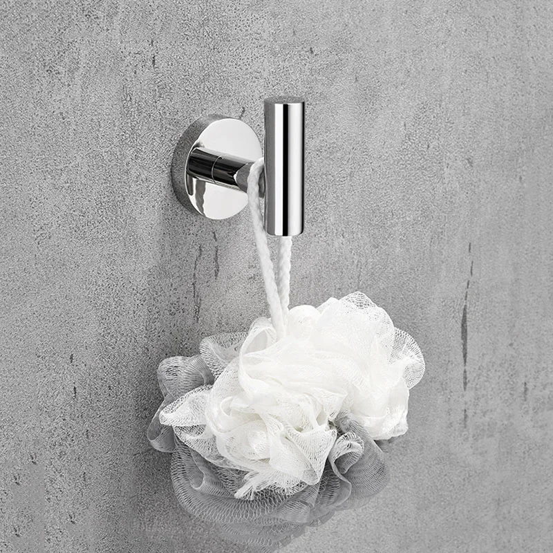 Shining Mirror Bathroom Hardware Set bathroom hardware set Round Towel Bar Toilet Paper Holder Towel Ring Robe Hook Stainless Steel DIY