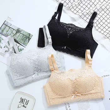 

Comfortable Sexy No rims Fashion No trace Gather Lace Backless Ultra-thin Cutout women's bras Simple and adjustable Deep V-neck