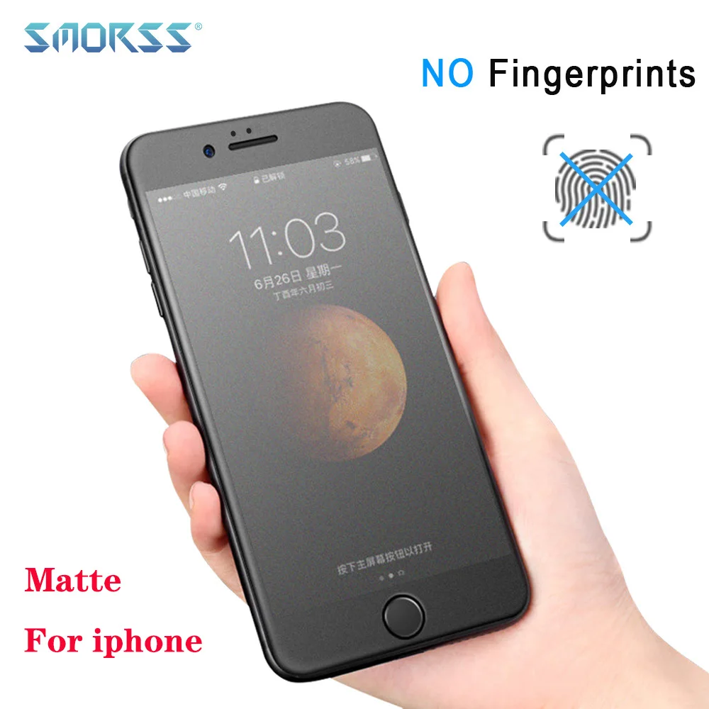 

SMORSS Matte Tempered Glass For iphone 6 6s 7 8 screen protection Frosted Glass Protector for iphone 7 8 6 6s plus Film