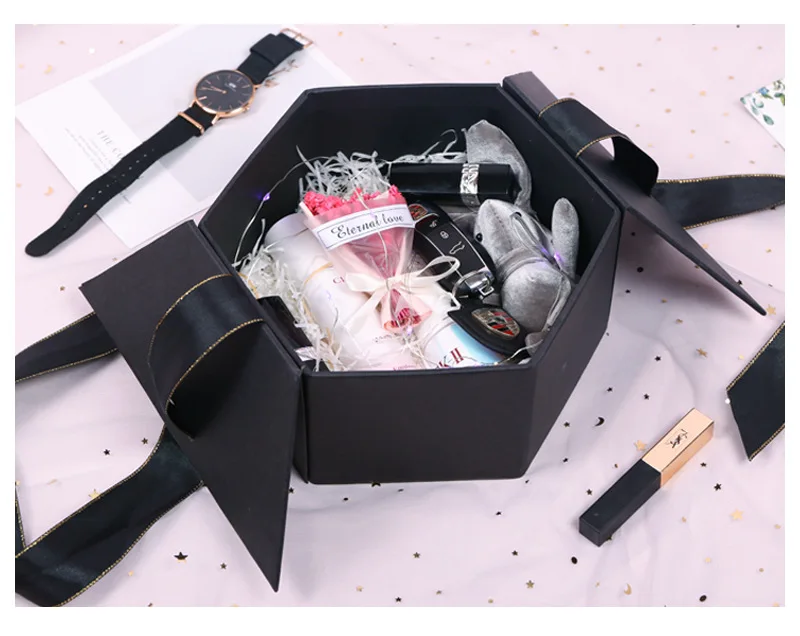 Черная, розовая, Высококачественная конфетная бумага, подарочная упаковка, коробка, подарок на день рождения, ювелирные изделия, косметика, подарочные пакеты, коробка, коробка