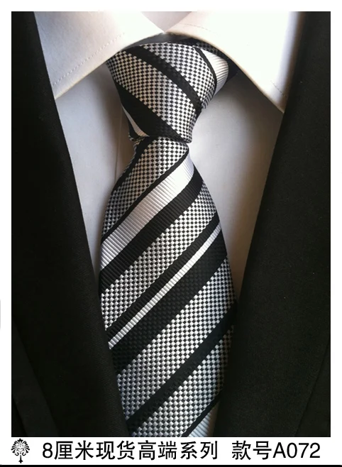 8 см шейный галстук для мужчин роскошный шелк мужской галстук 8 см корбата черный гравата жаккард тонкий галстук бизнес Пейсли corbatas seda - Цвет: A072