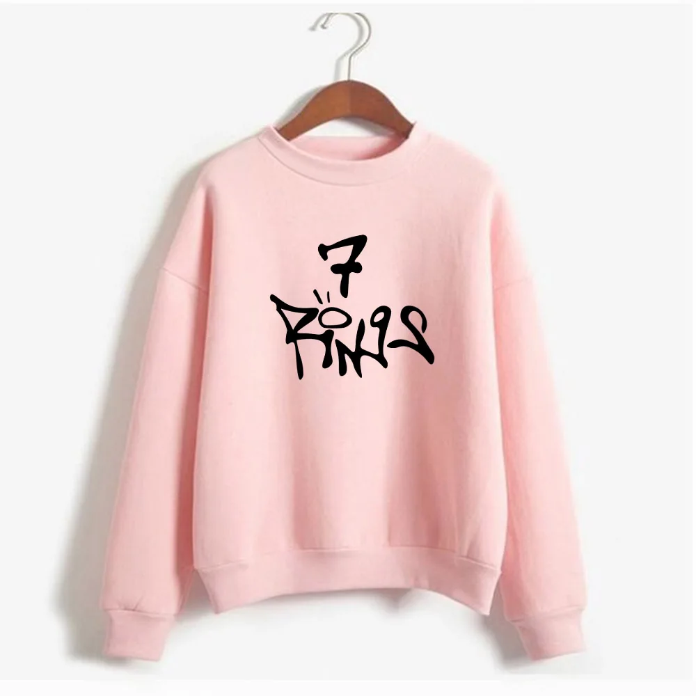 Sudadera con capucha de estilo kawaii para mujer, ropa con capucha de estilo harajuku con estampado de flores, ropa para Parte Superior Femenina, con 7 anillos, estilo casual
