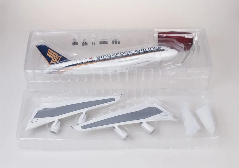 1: 160 самолет Airbus A380 Сингапур Авиакомпания модель светодиодный светильник и колеса литой пластик смолы самолет для сбора