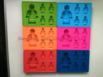 

200pcs/lot Silicone Robot Molds Ice Maker Tools Mini Ice Tray 1 Big 4 Small Robot ice mold
