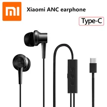 Оригинальные наушники Xiaomi ANC type-C с шумоподавлением, проводное управление с микрофоном для смартфона Xiaomi Max 2 Mi6 Hybrid HD