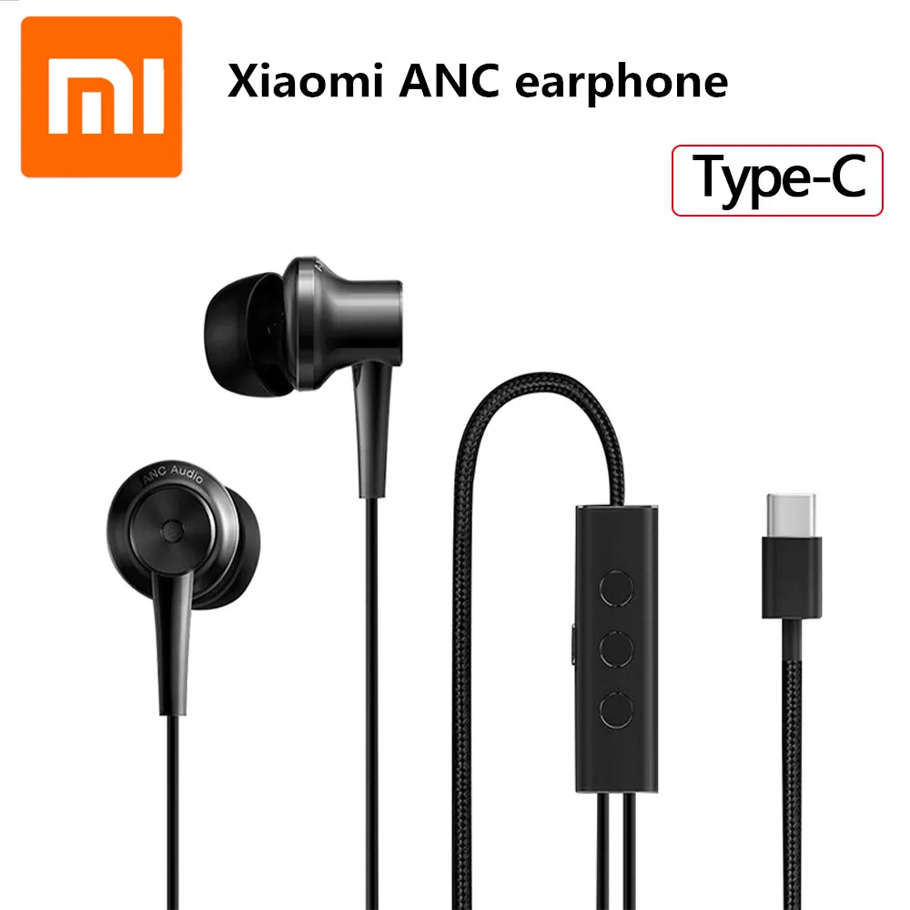 

Original Xiaomi ANC Earphone Type-C Noise Cancelling Earphone Wired Control With MIC For Xiaomi Max 2 Mi6 Smartphone Hybrid HD