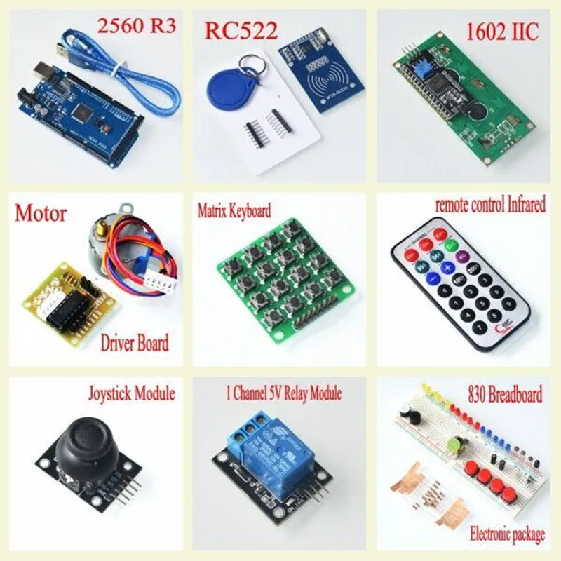 Mega 2560 r3 стартовый комплект сервопривод RFID ультразвуковое реле дальности LCD для