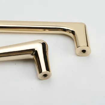 Golden Lengthened Handles Wardrobe Drawer Knobs Modern American Luxury Solid Kitchen Furniture Cabinet Door Handle Single Hole