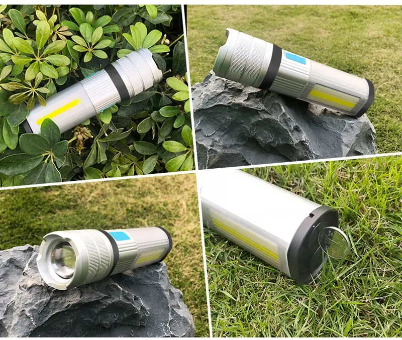 High Bright COB Flashlight Zoomable Multifunction Waterproof Lamp Focus USB Charging Power Bank 7 Switch Mode with Strong Magnet (35)