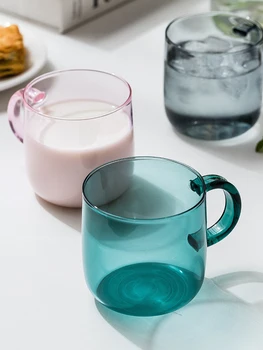 

Modern Enamel Mug Minimalist Mug Nordic with Handle Transparent Glass Mug for Couple Creative Coffee Milk Mug 2019 CC60MKB